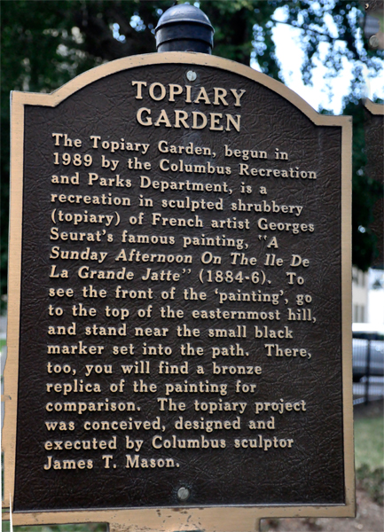 Topiary Garden information sign